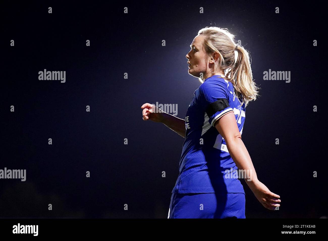 Chelsea’s Erin Cuthbert during the Barclays Women's Super League match at Kingsmeadow, London. Picture date: Saturday October 14, 2023. Stock Photo