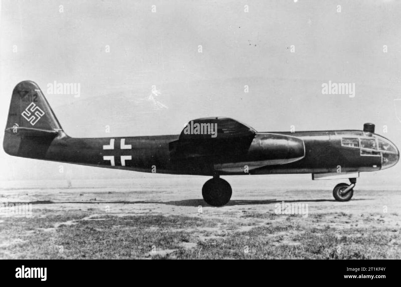 German Military Aircraft 1939-1945 Arado Ar 234 'Blitz' (Lightning) jet bomber and reconnaissance aircraft. The world's first jet bomber, the Ar 234 entered production in June 1944 but only saw limited operational service. Most famously, aircraft of KG 76 launched almost suicidal attacks against the American held bridge over the Rhine at Remagen in March 1945. Stock Photo