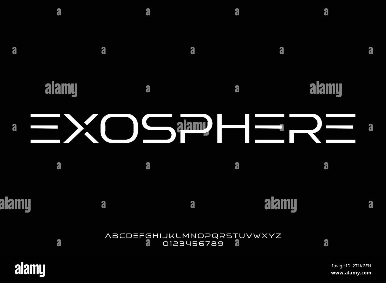 Modern sleek futuristic alphabet display font vector. Contemporary typography style illustration Stock Vector