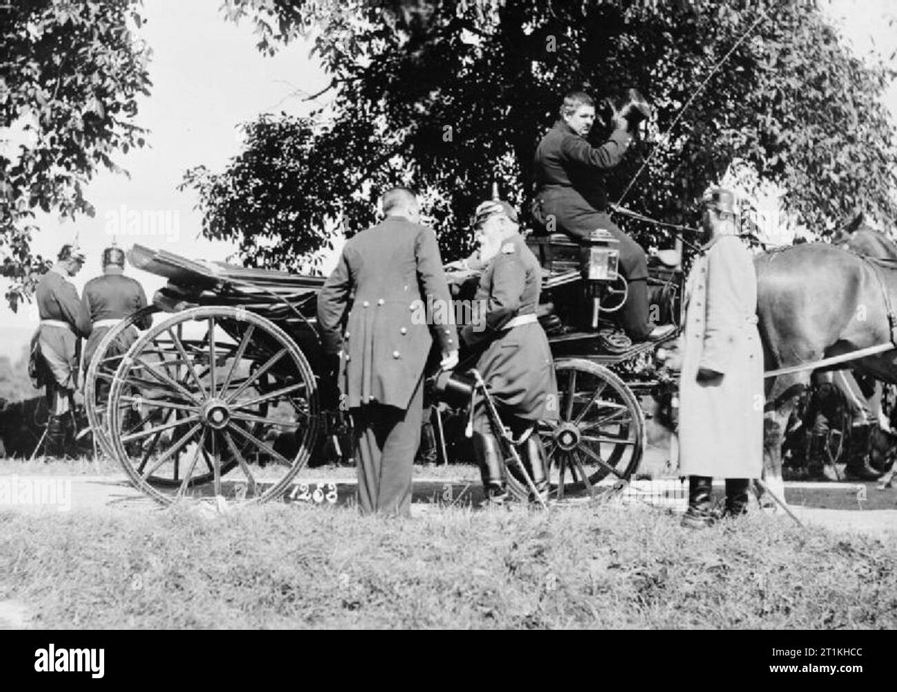 The Imperial German Army 1890 - 1913 Grand Duke Friedrich I of Baden gets into his carriage during the manoeuvres of 1899. Stock Photo