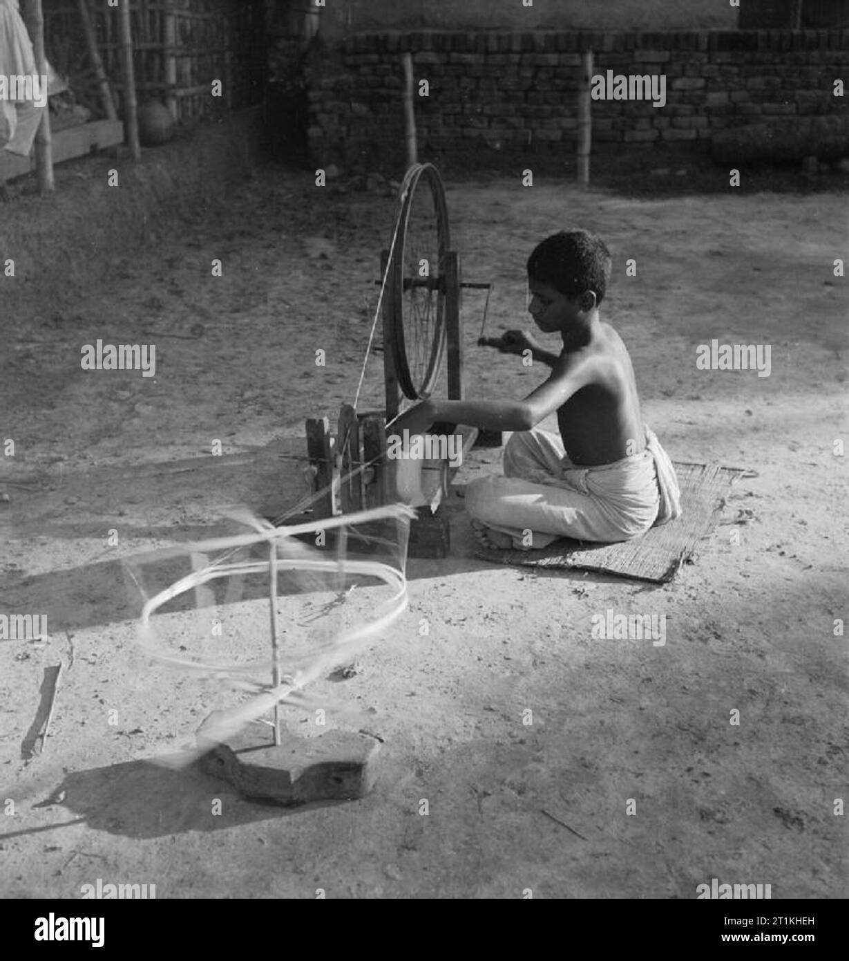 India spinning wheel Black and White Stock Photos & Images Alamy
