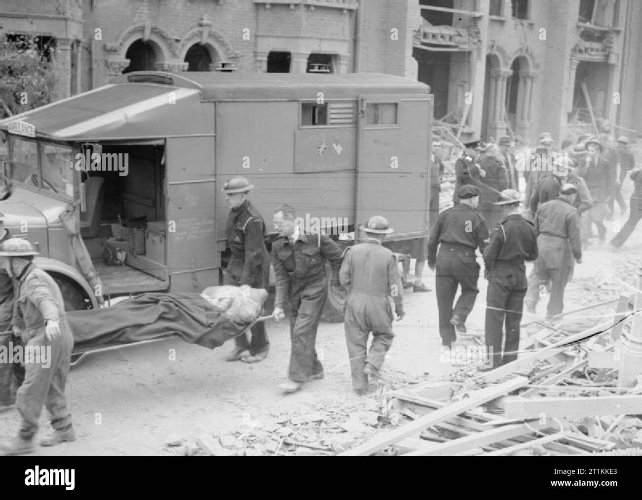 Ambulance stretcher uk Black and White Stock Photos & Images - Alamy