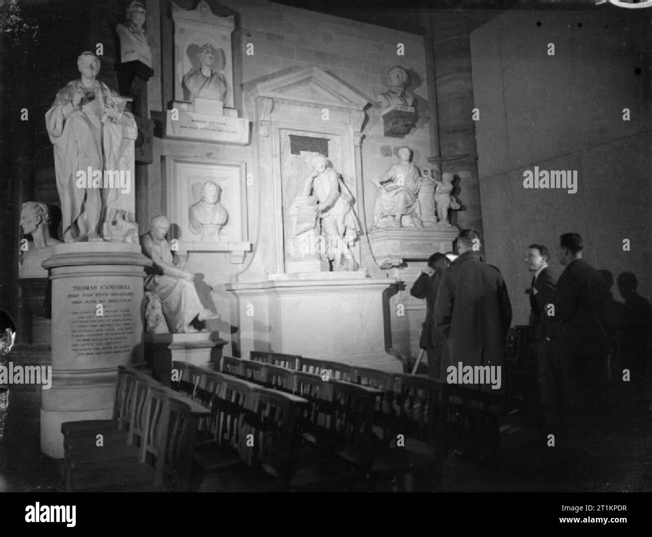 Poets Corner at Westminster Abbey, London, England, January 1941 Camera
