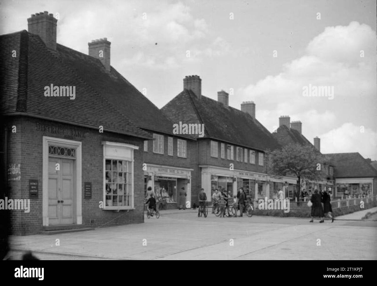 Post War Reconstruction in Britain- Manchester Benchill shopping centre on the Wythenshawe Estate, Manchester. Stock Photo