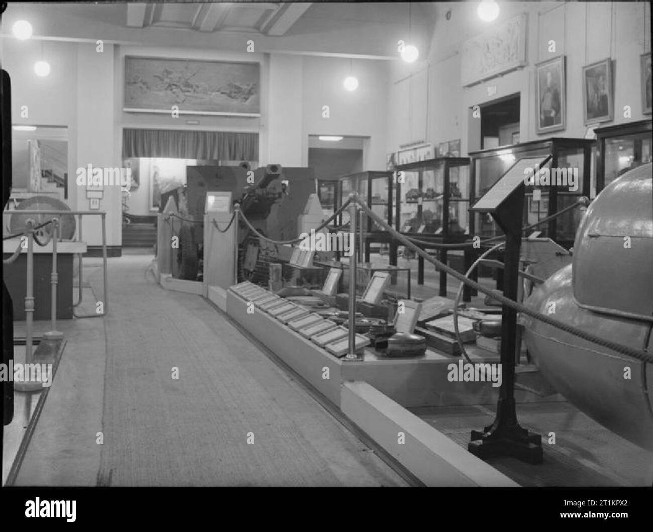 Reopening of the Imperial War Museum, London After the Second World War, 1946 A general view of the first postwar displays in the Main Gallery at the Imperial War Museum. Stock Photo