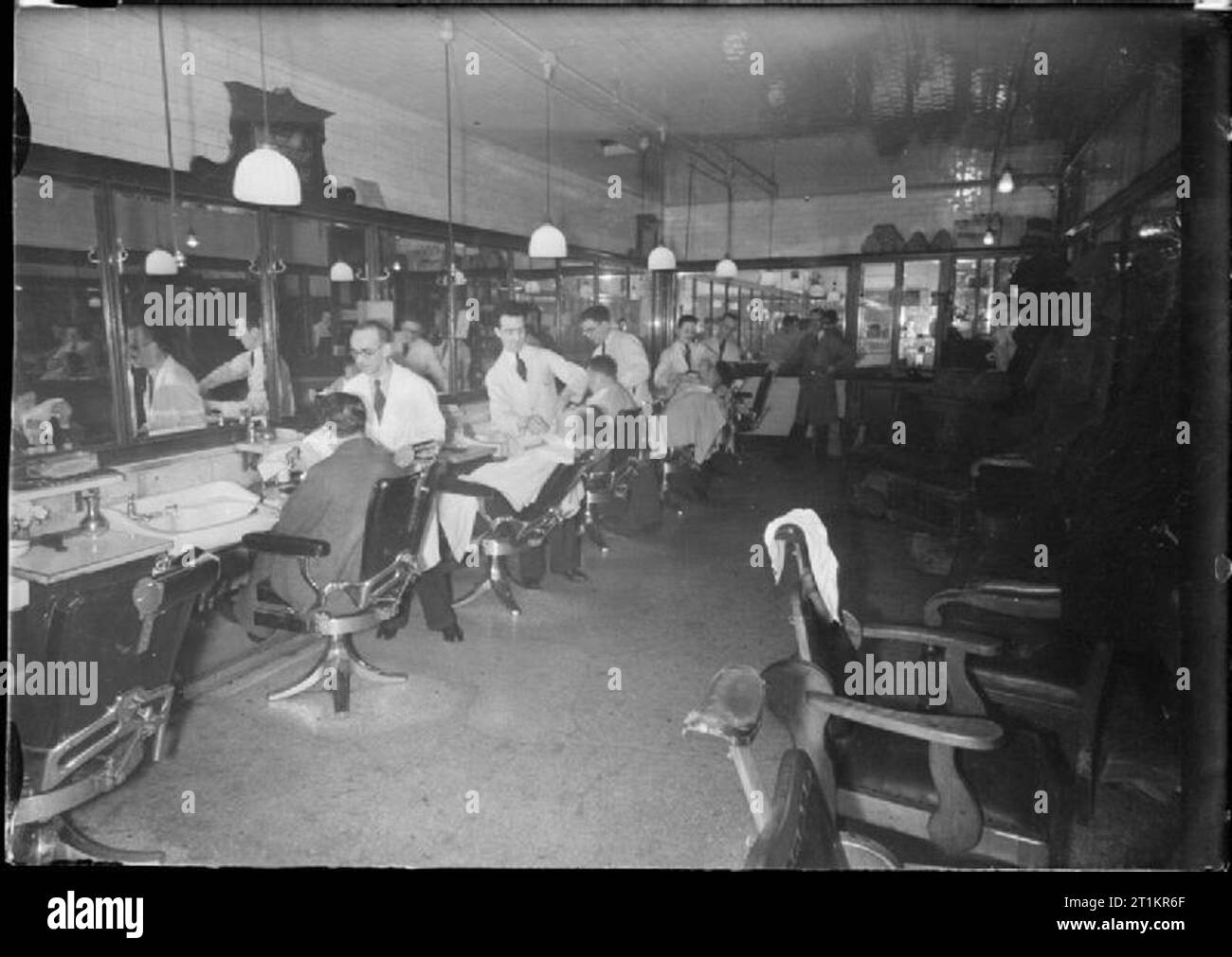 Scots Express- Railways at War, UK, 1944 In the barber's shop at