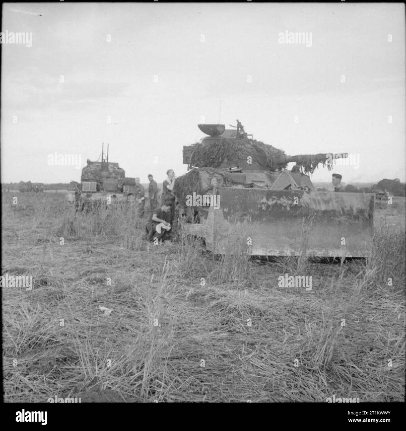 The British Army In Normandy 1944 A Sherman Dozer Tank And Crusader AA 
