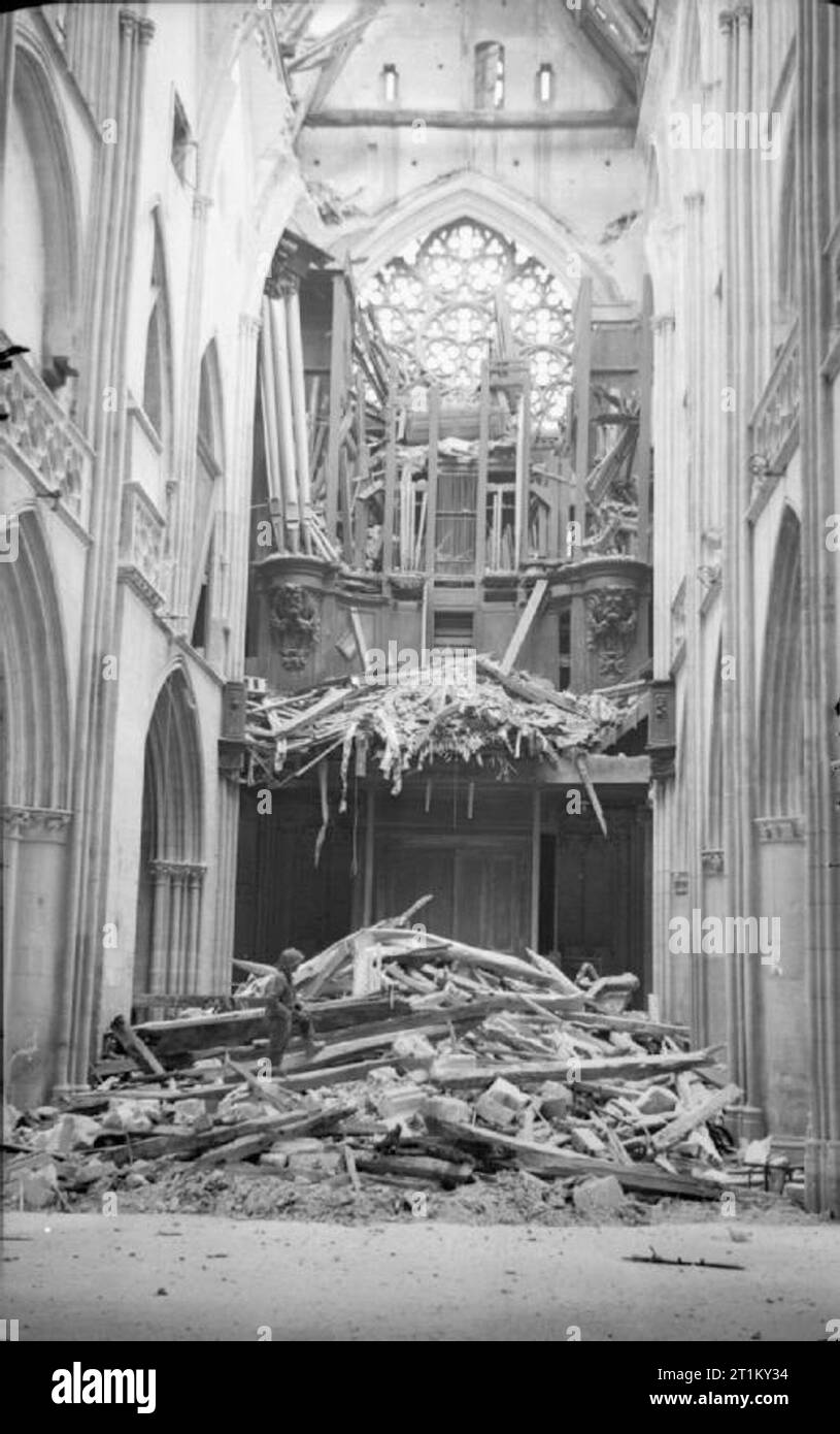 France Normandy Caen church Stained glass old Photo