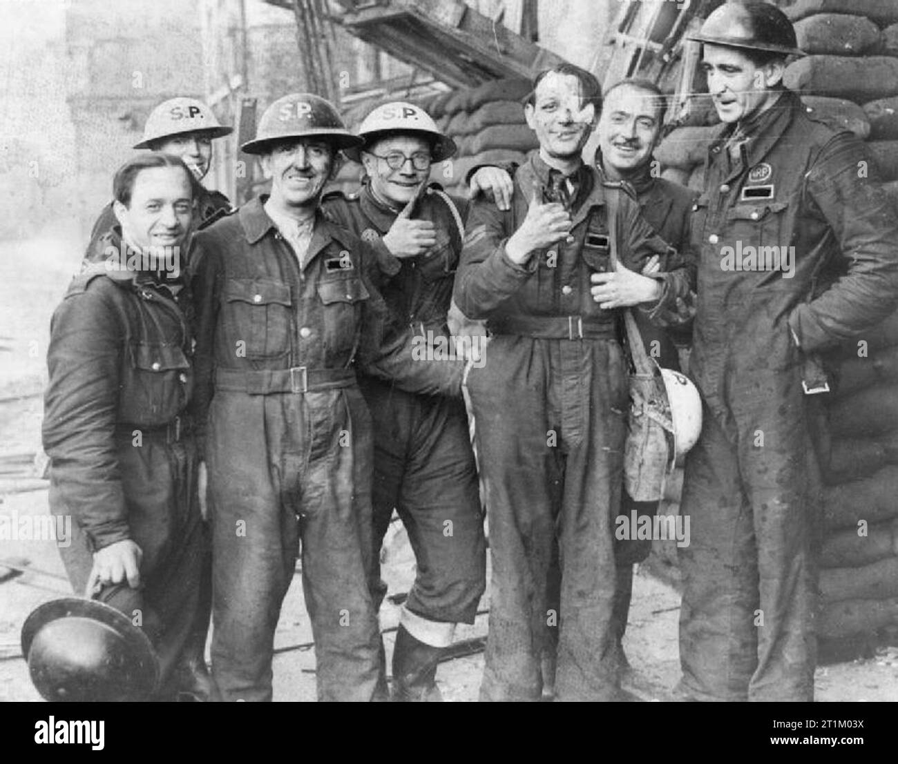 Civil Defence - Stretcher Parties, 1940 Members of the depot all smiles ...