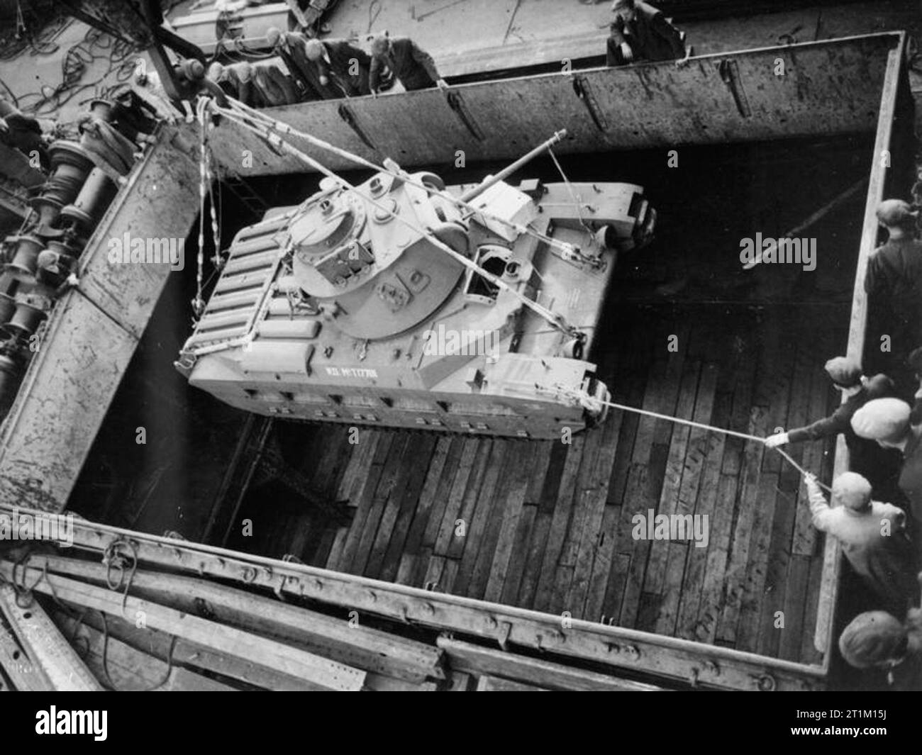 The Infantry Tank Mk Ii (a12) Matilda Ii A Matilda tank being lowered into the hold of a ship at