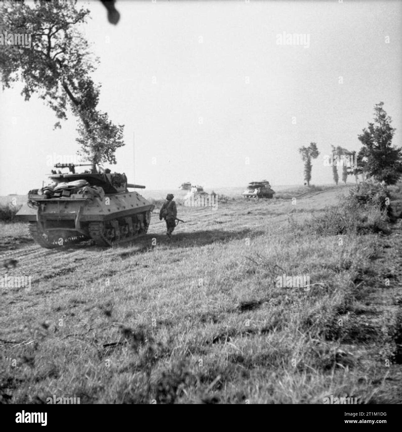 The British Army in Normandy 1944 Infantry and M10 tank destroyers ...