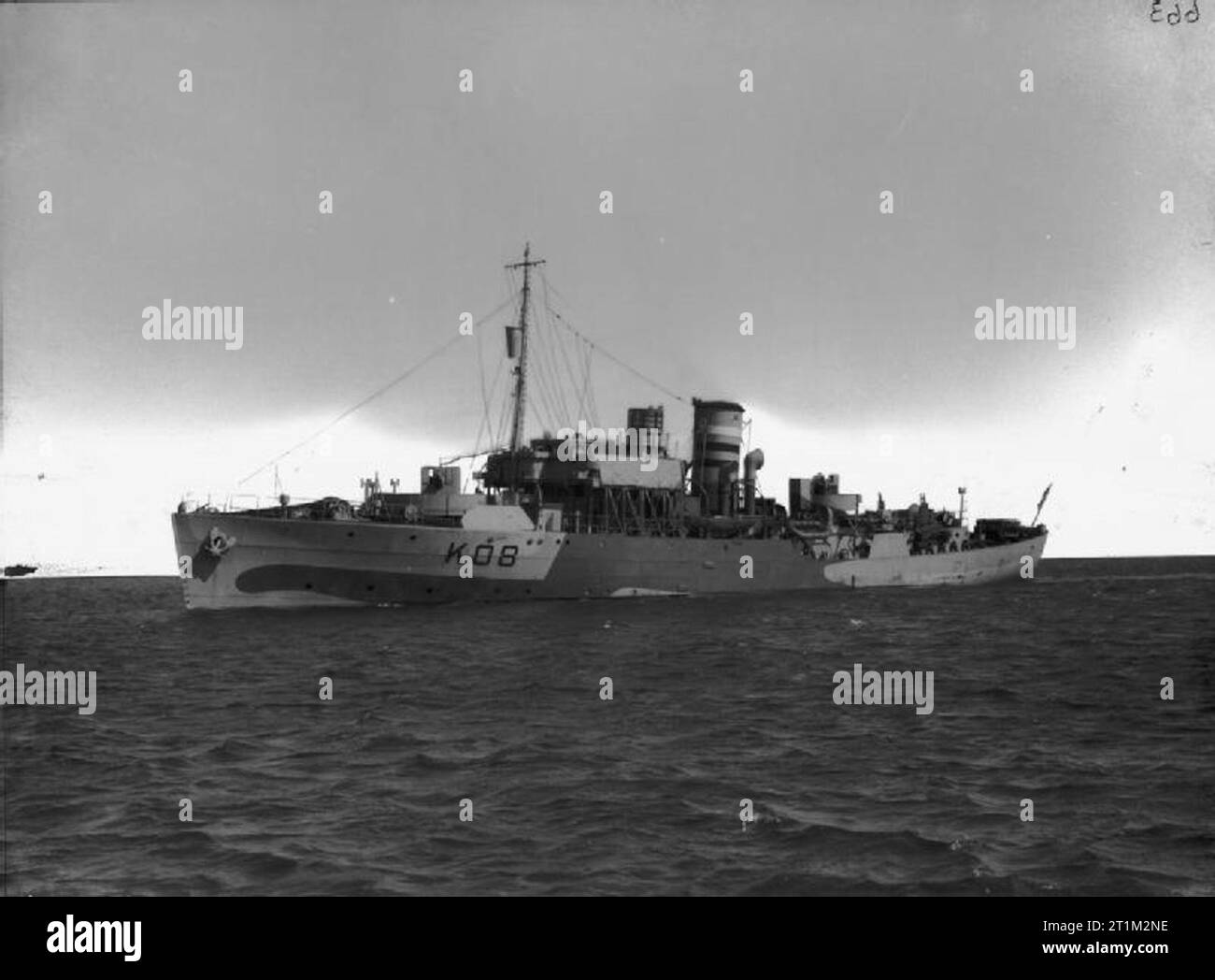 British Flower class corvette HMS Spiraea (K08 Stock Photo Alamy