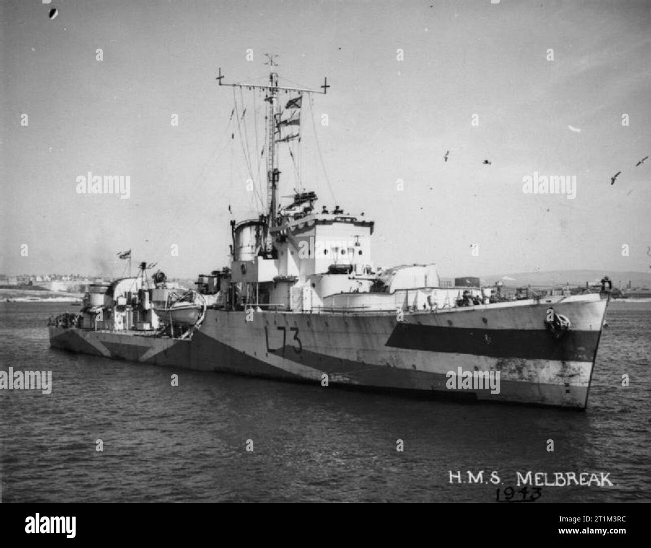 HMS Melbreak Underway in Plymouth Sound Stock Photo - Alamy