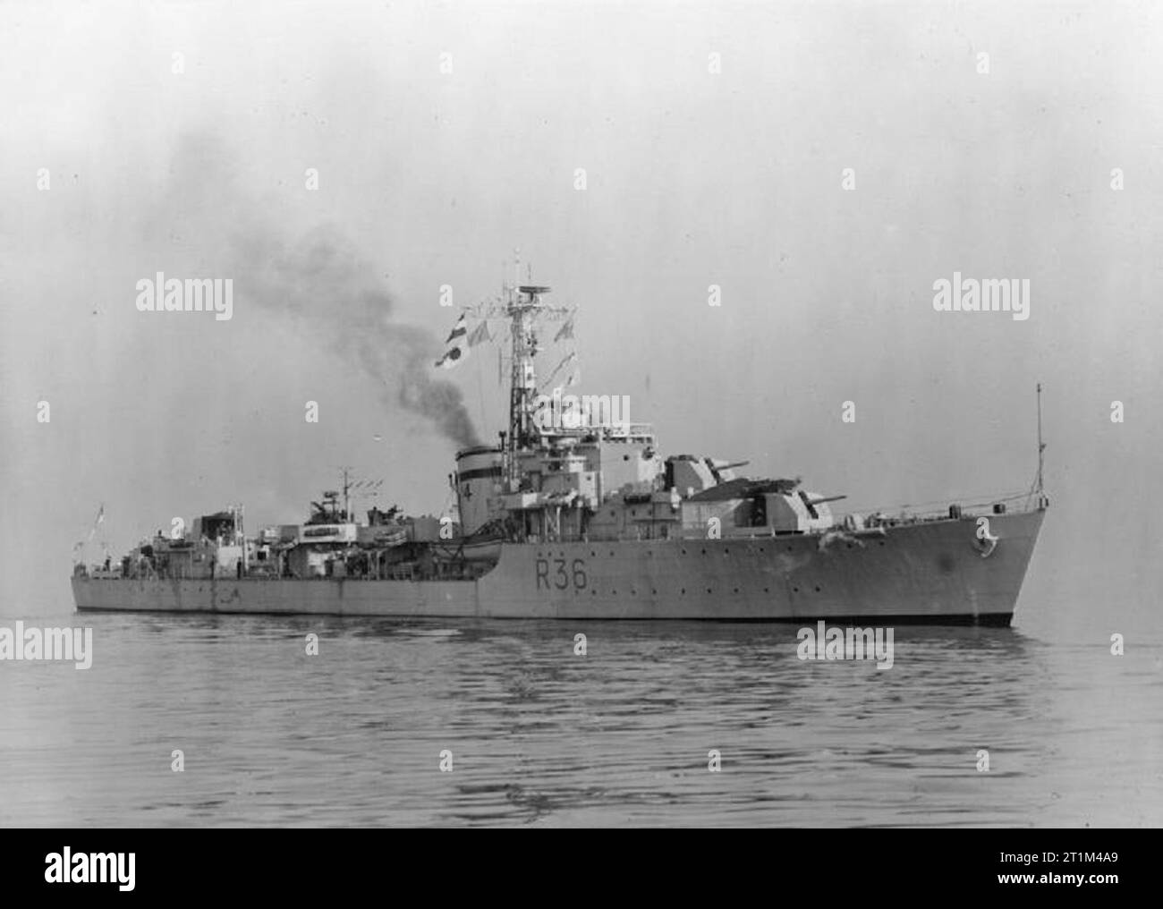 British C class destroyer HMS Chieftain, on the River Clyde on ...