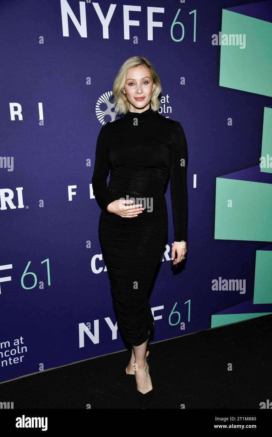 Sarah Gadon attends the Ferrari premiere during the 61st New York Film  Festival at Alice Tully Hall on Friday, Oct. 13, 2023, in New York. (Photo  by Evan Agostini/Invision/AP Stock Photo 