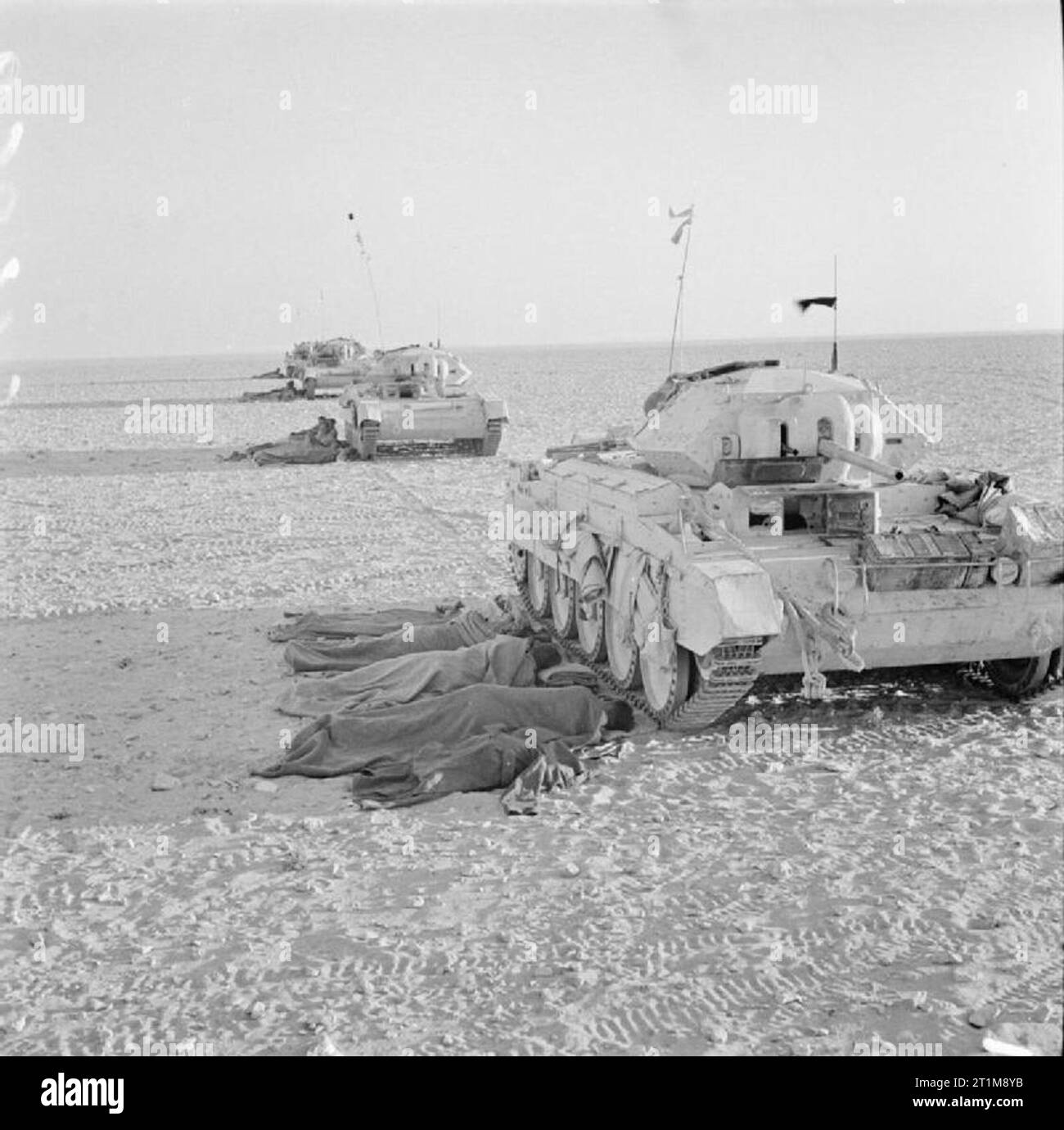 The British Army in North Africa 1942 The crews of Crusader tanks bed