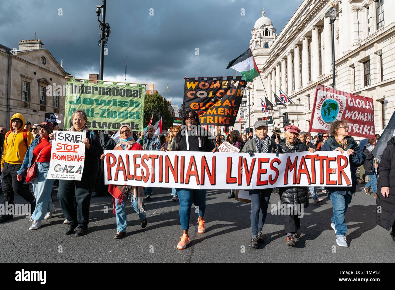 London, UK. 14 October 2023. March in support of Palestine from BBC