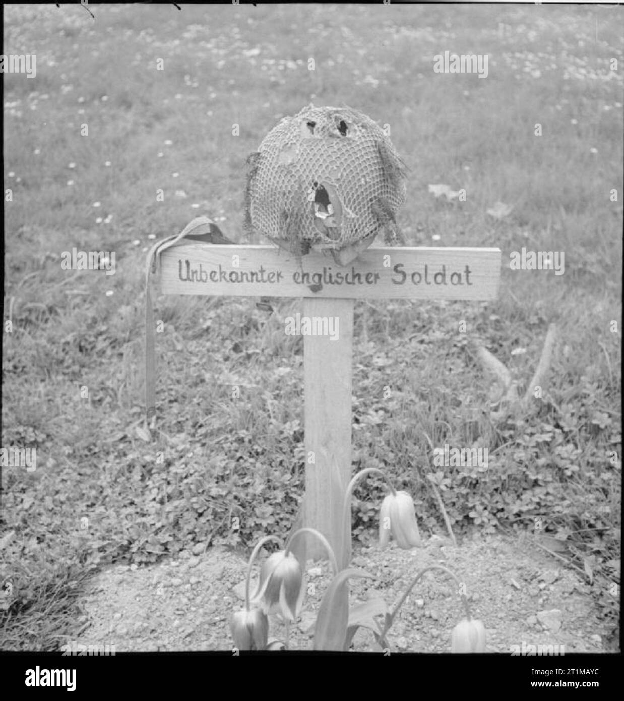The British Army in Northwest Europe 194445 The grave of a British airborne soldier killed
