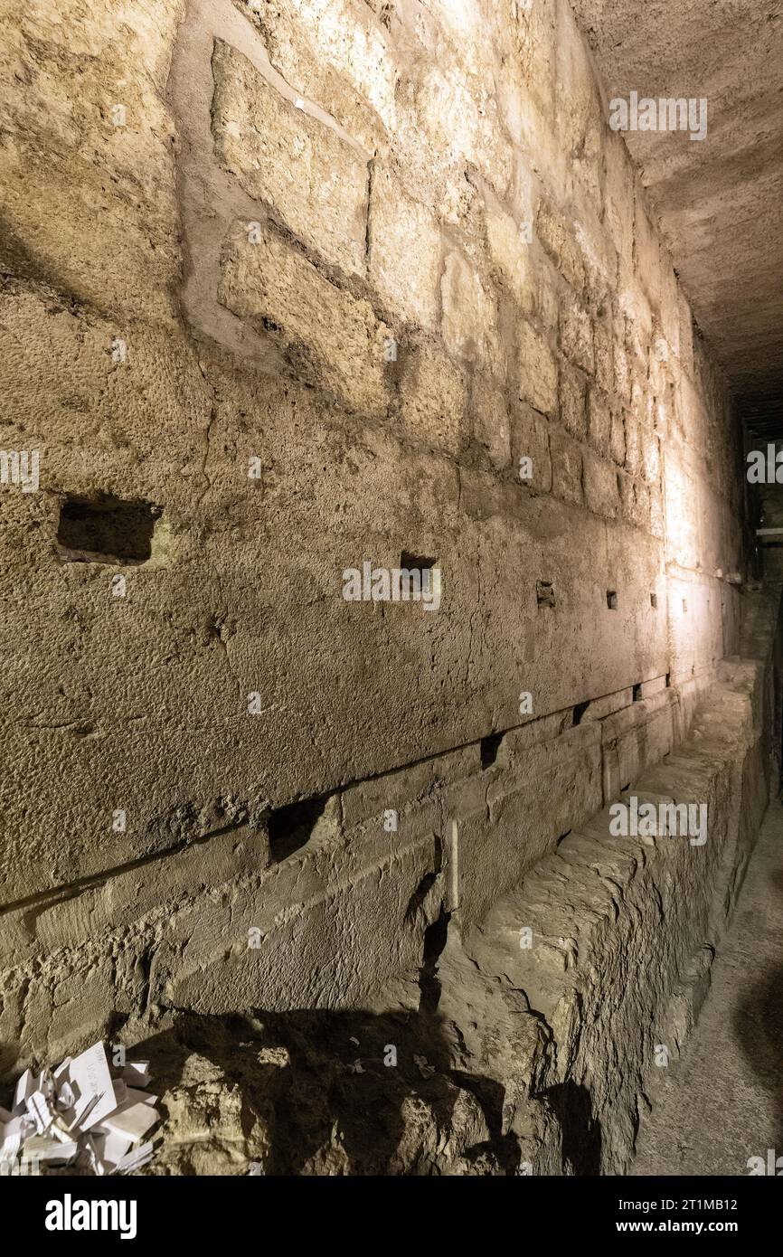 Jerusalem, Israel October 13, 2017 Western Wall underground Tunnel