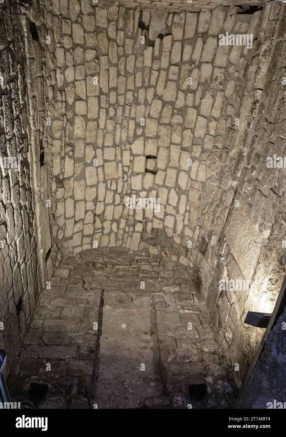Jerusalem, Israel October 13, 2017 Western Wall underground Tunnel
