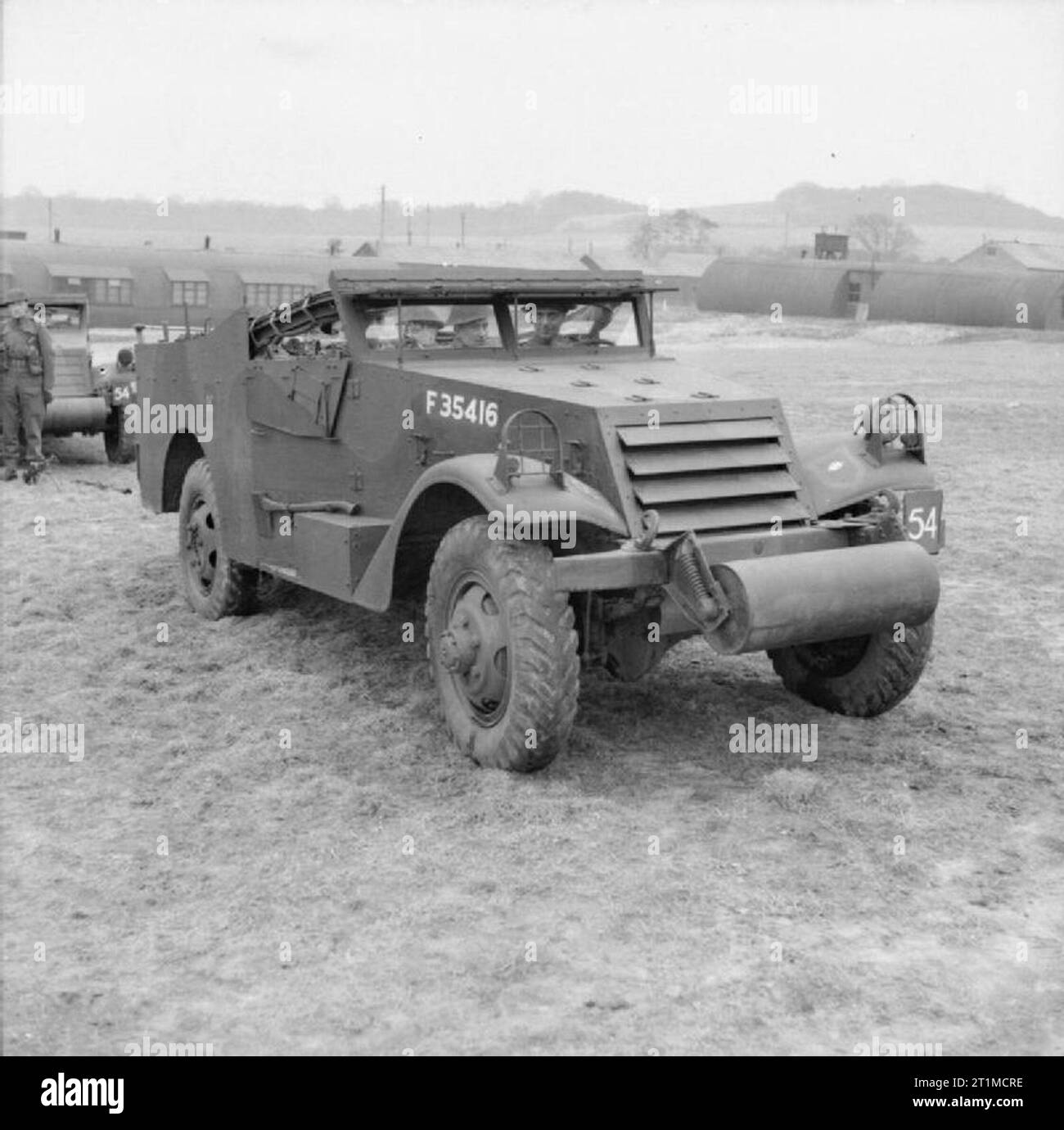 The British Army in the United Kingdom 1939-45 White Scout Car of the Grenadier Guards, Guards Armoured Division, 3 March 1942. Stock Photo