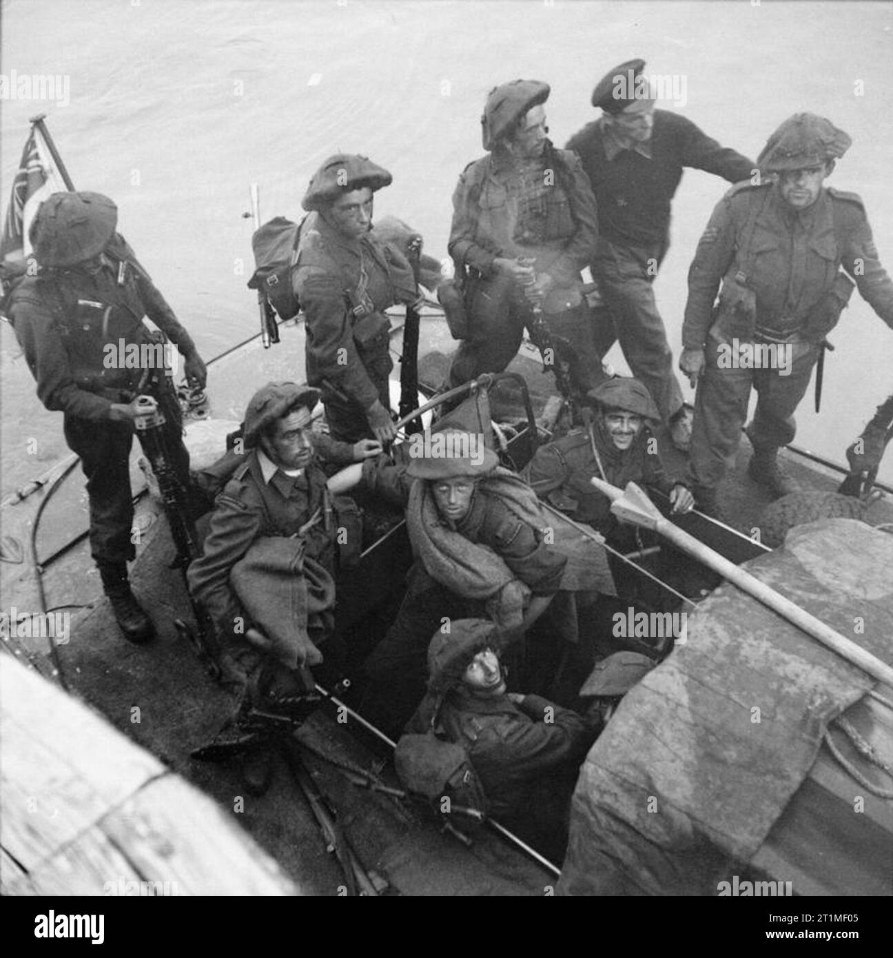 The Dieppe Raid, 19 August 1942 Troops from No. 3 Commando arriving back at Newhaven. Stock Photo