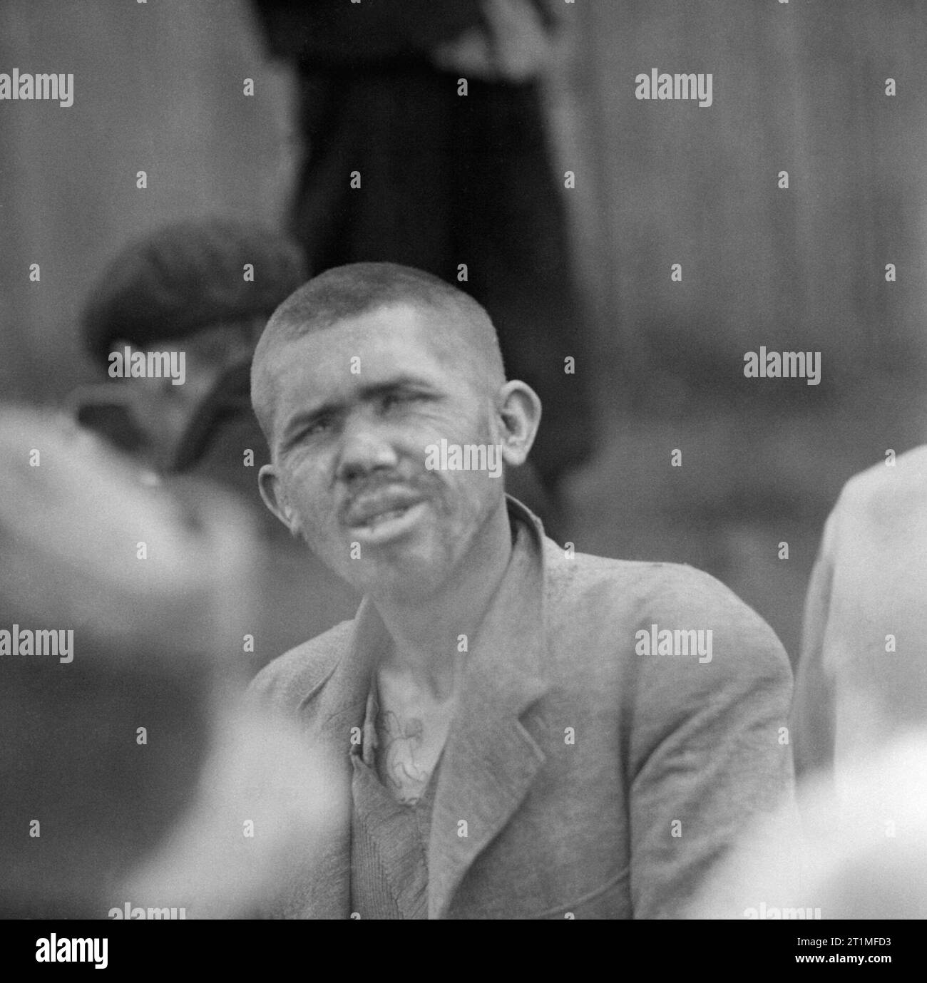 The Liberation of Bergen-belsen Concentration Camp, April 1945 Portrait of a camp inmate. Stock Photo