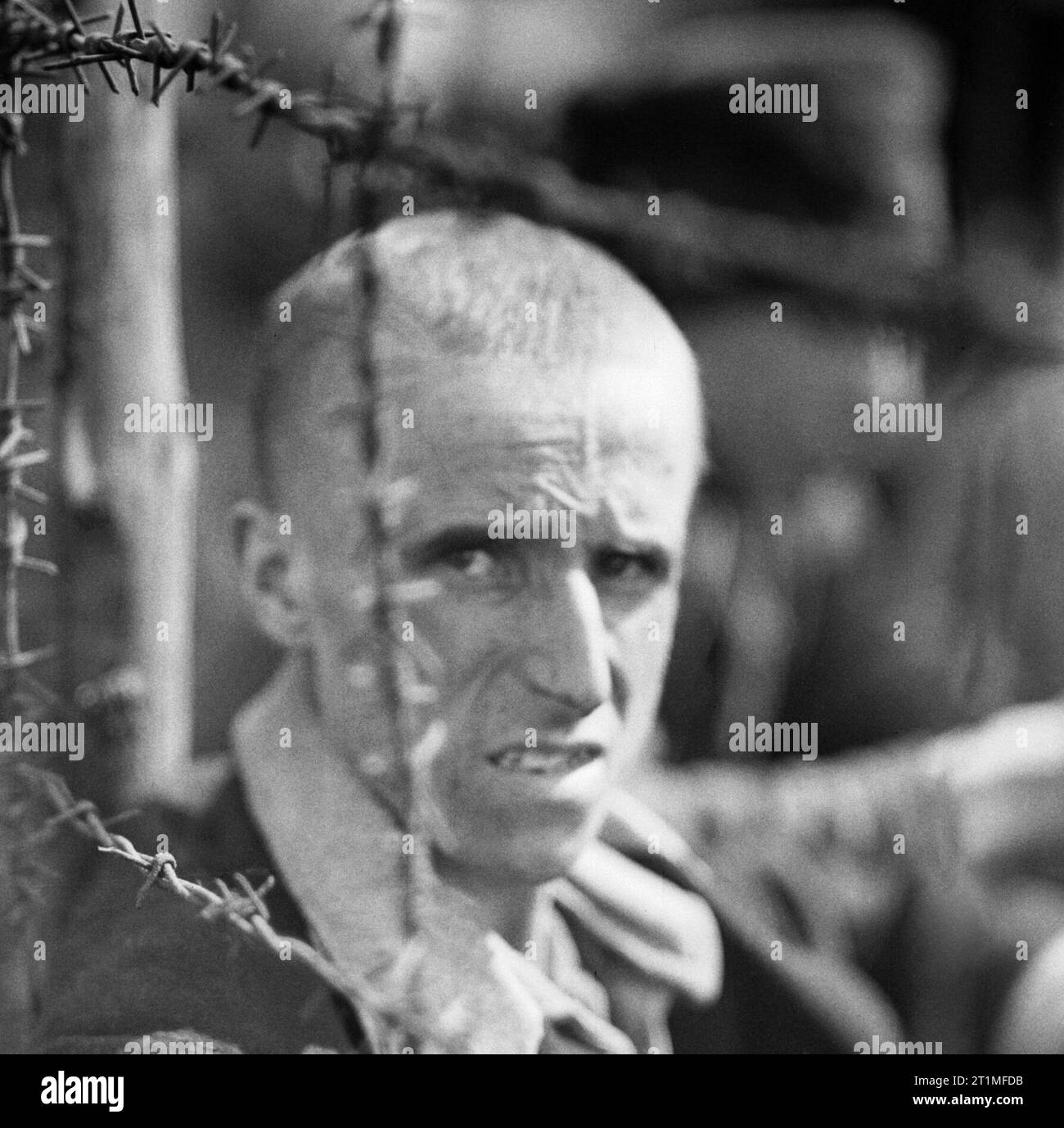 The Liberation of Bergen-belsen Concentration Camp, April 1945 Portrait of a camp inmate. Stock Photo