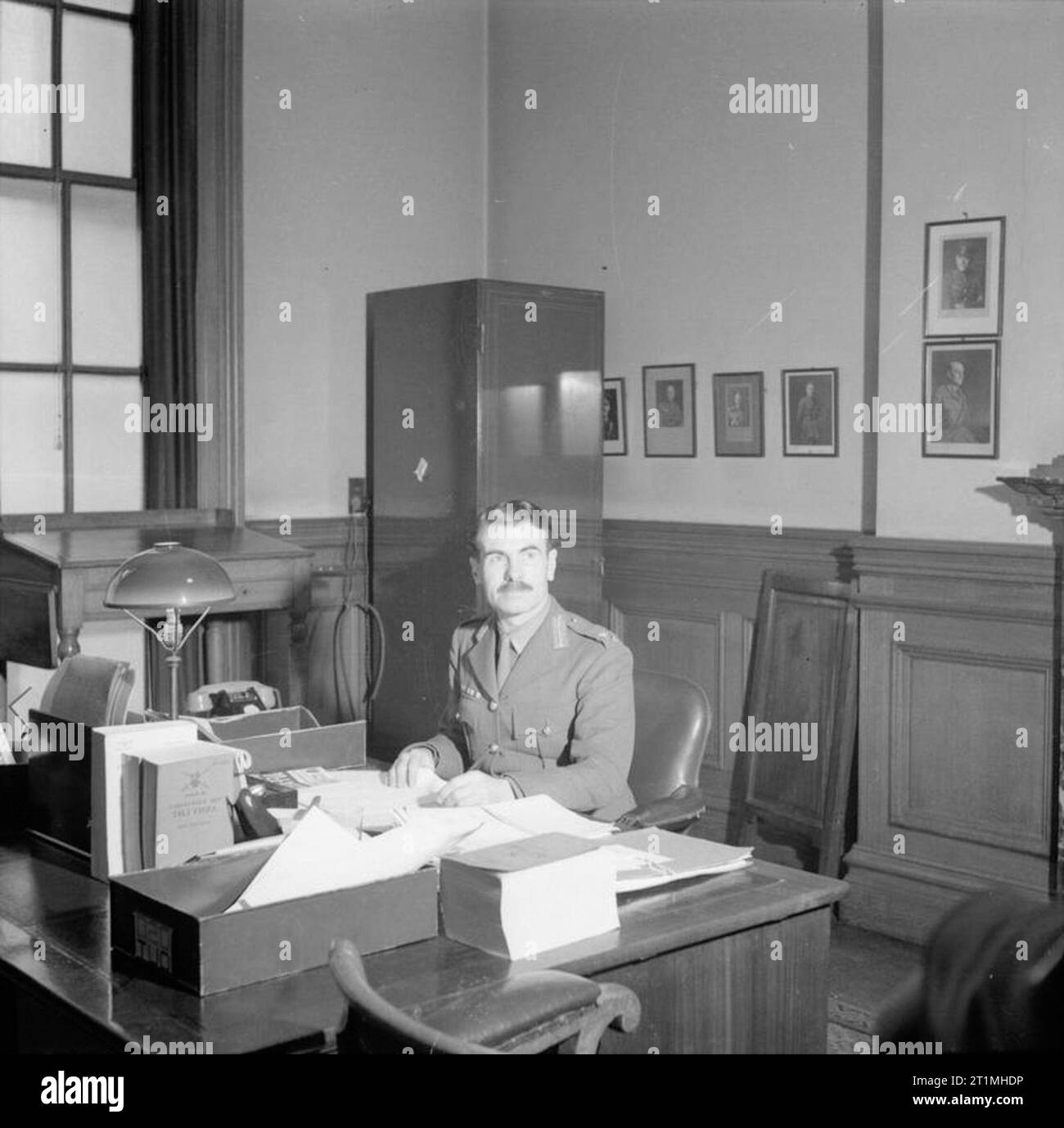 Major General a E Nye Major General Archibald Edward Nye, the Vice-Chief of the Imperial General Staff, at his desk in the War Office. Stock Photo