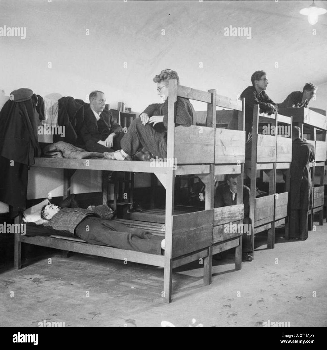 Nazi Persecution Gestapo interrogation and detention centre at Breedonck in Belgium: Dormitory accommodation for transit prisoners at Breedonck. Stock Photo