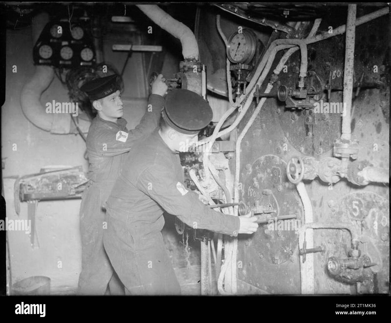 The Royal Navy during the Second World War A scene in the boiler room