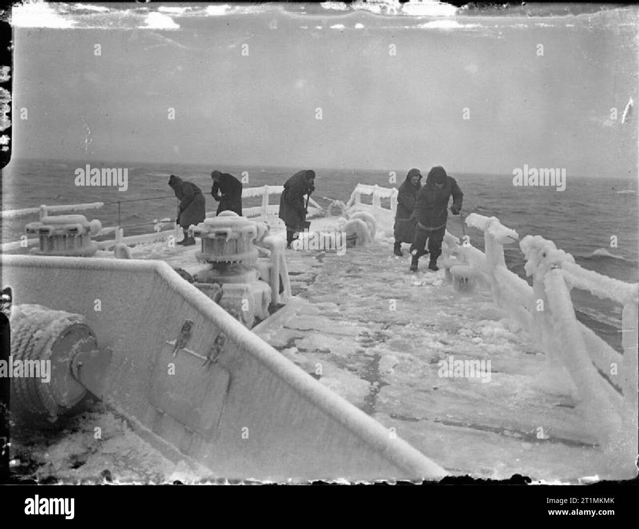 The Royal Navy during the Second World War Members of the crew clearing