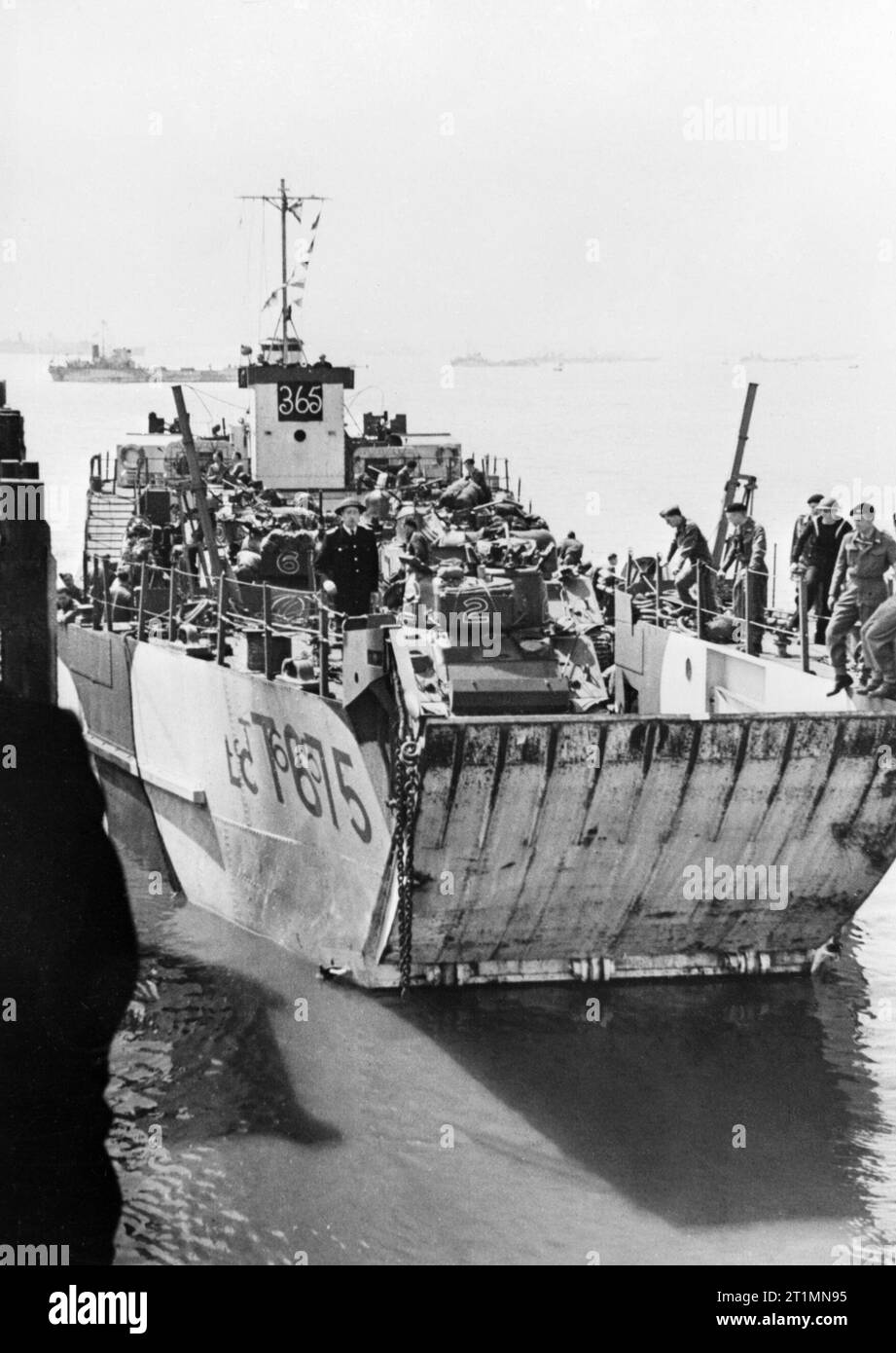 The Royal Navy during the Second World War LCT coming alongside and