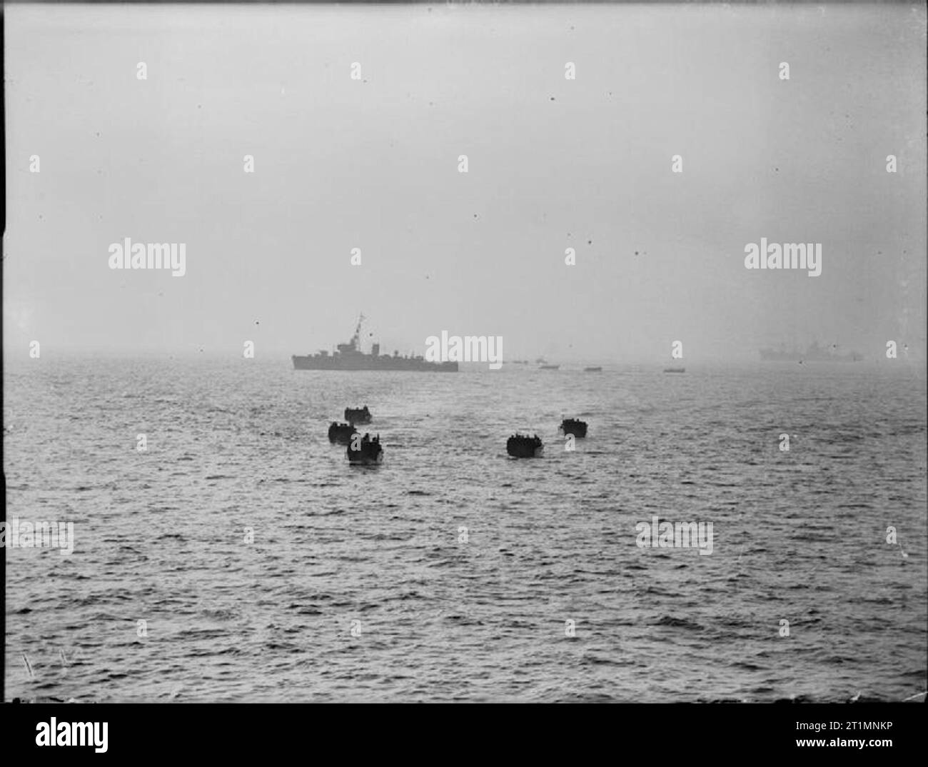 The Royal Navy during the Second World War Allied landing craft heading ...