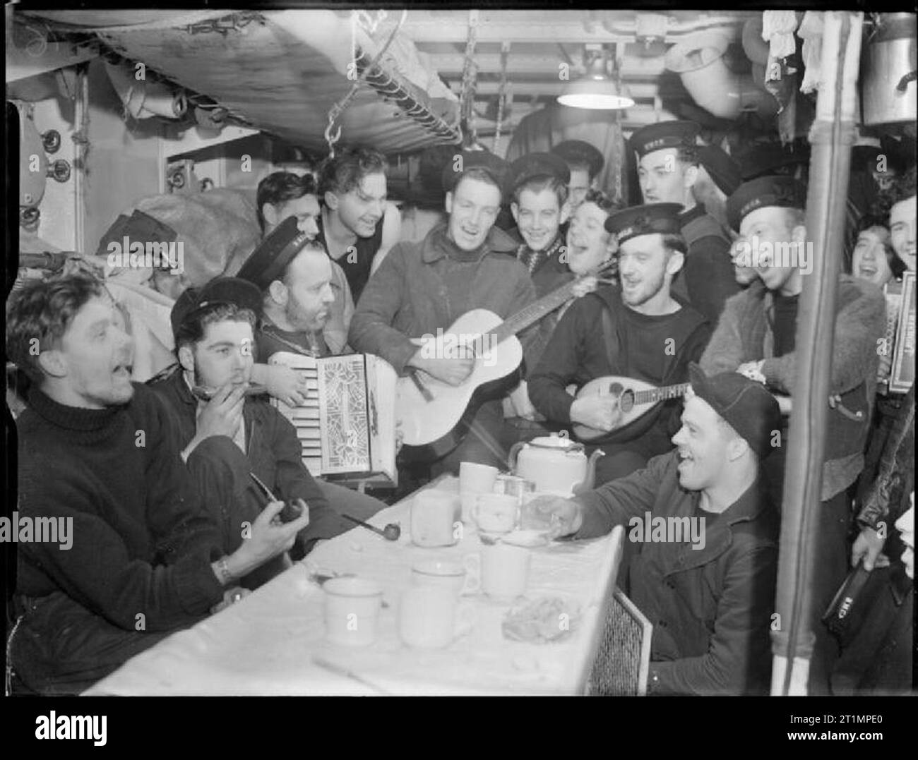 The Royal Navy during the Second World War The 'Blue' watch have a sing ...