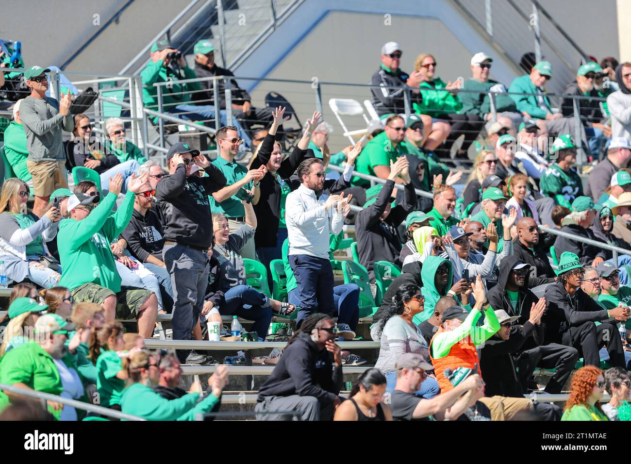 October 14, 2023.North Texas Mean Green fans celebrate a turnover