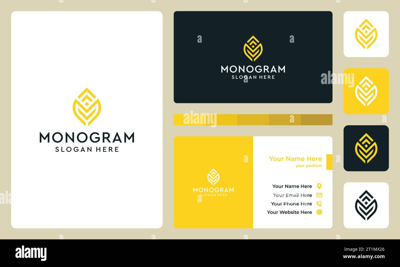 Initial letter monogram logo design template with growth graphic vector ...