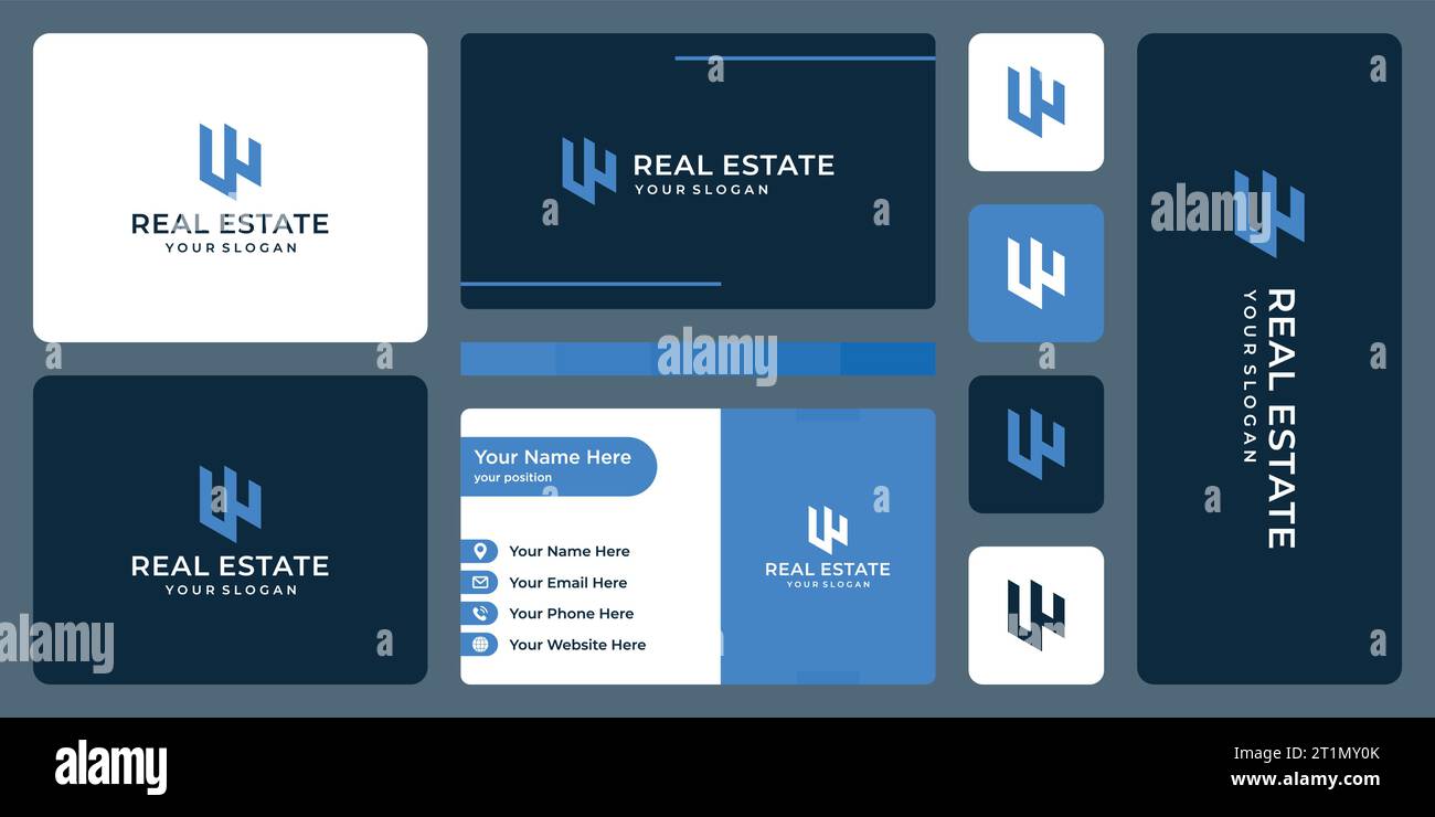 Real estate building logo design template with monogram letter W design ...