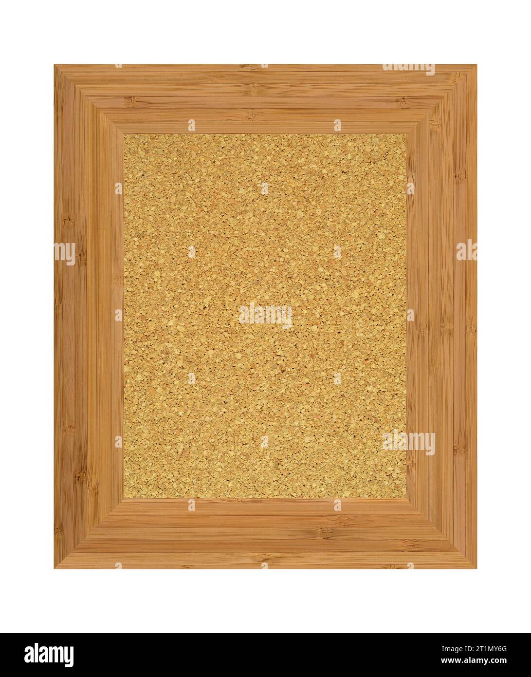 Rectangular empty bamboo frame and cork board, isolated on white background Stock Photo