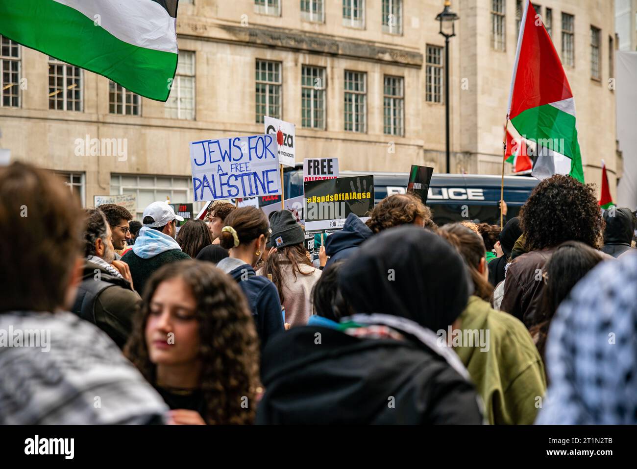 London, United Kingdom - October 14th 2023: Pro-Palestine march in