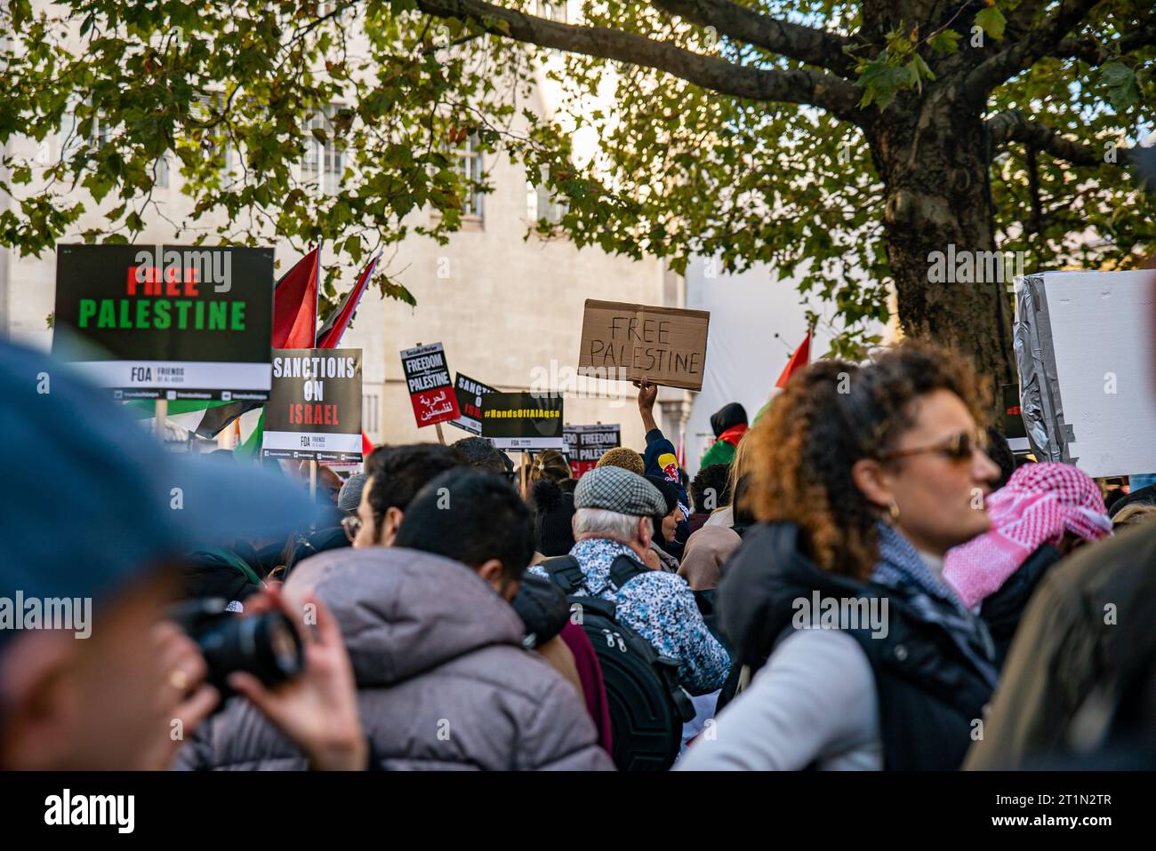London, United Kingdom - October 14th 2023: Pro-Palestine march in