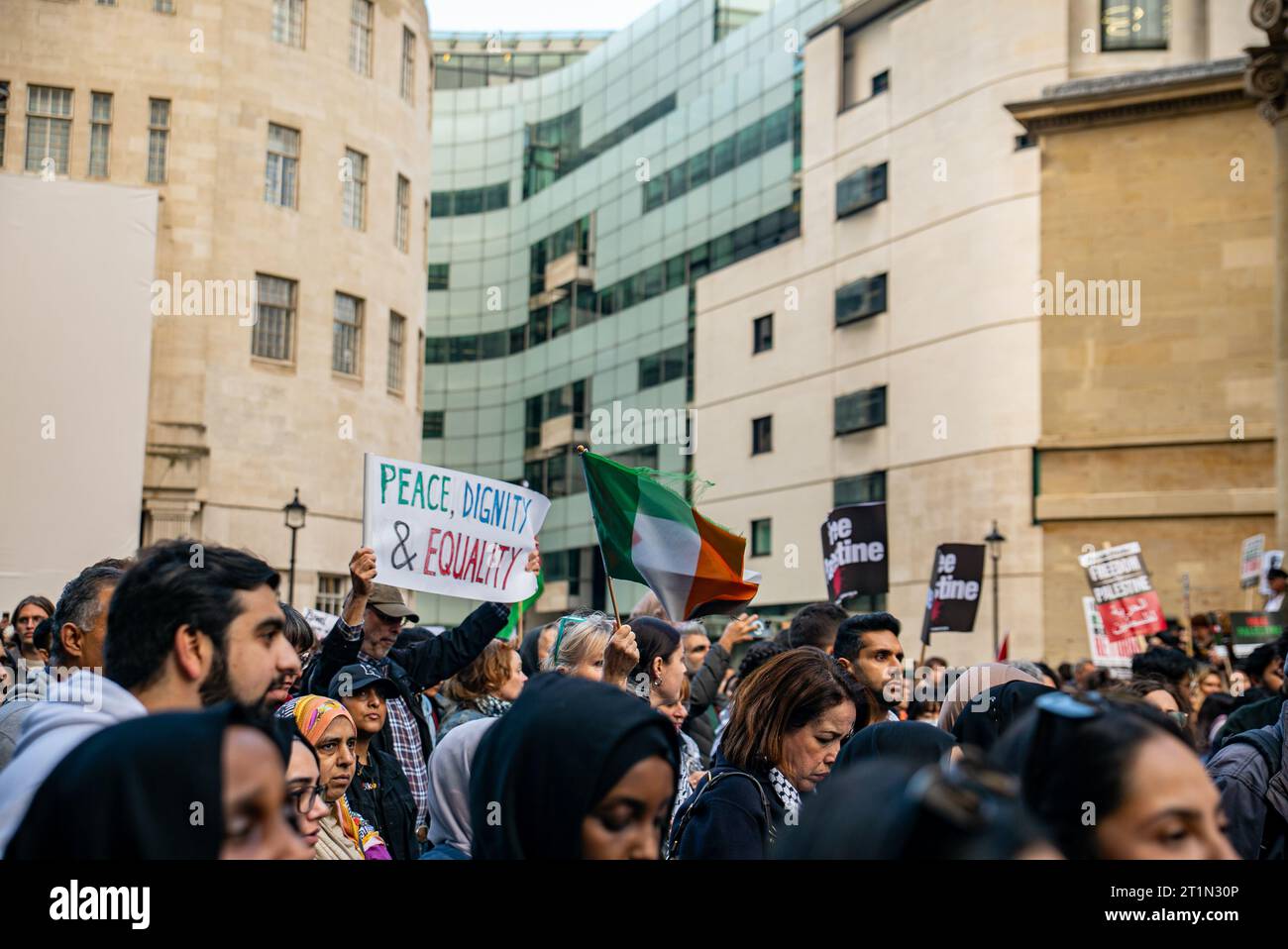 London, United Kingdom - October 14th 2023: Pro-Palestine march in