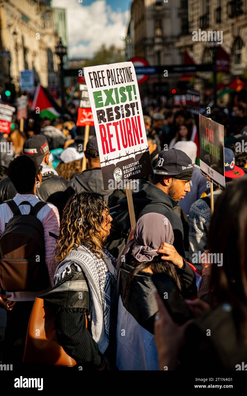 London, United Kingdom - October 14th 2023: Pro-Palestine march in