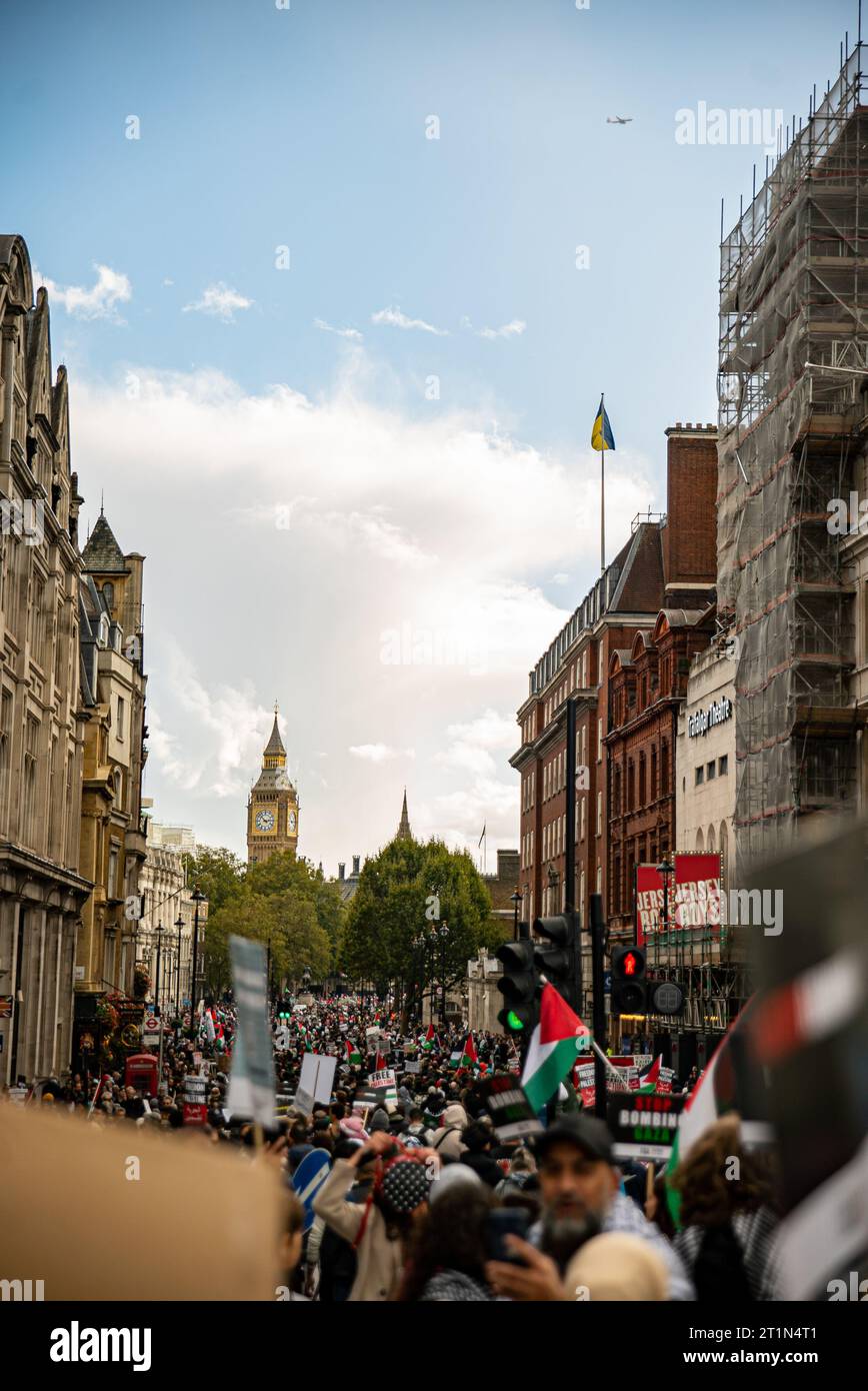 London, United Kingdom - October 14th 2023: Pro-Palestine march in