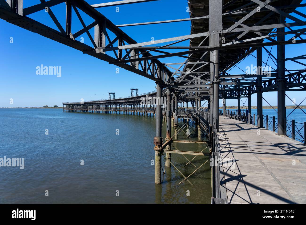 Tinto river Company Dock built in 1874. Huelva, Andalucia, Spain. Stock Photo