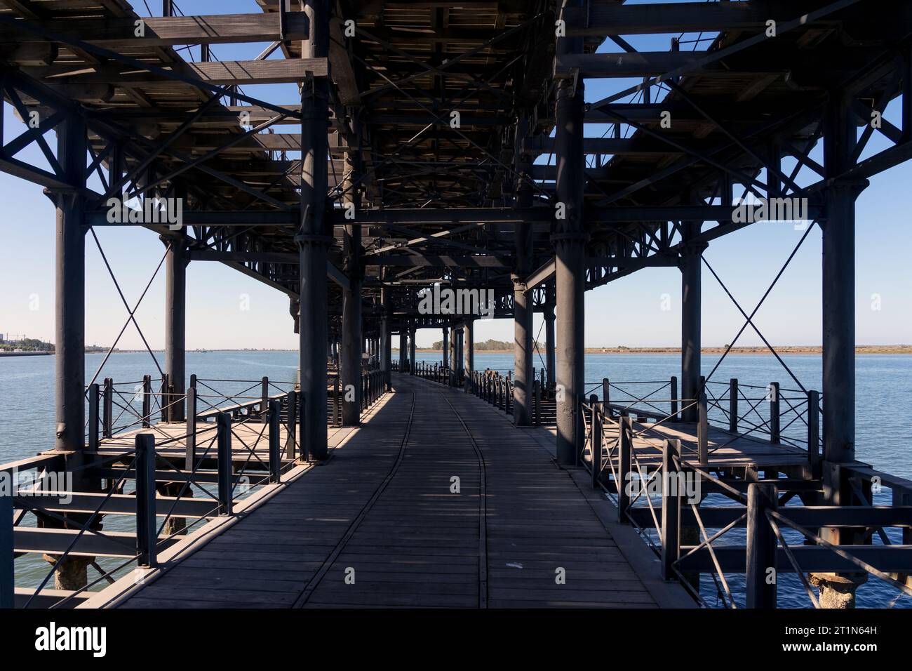 Tinto river Company Dock built in 1874. Huelva, Andalucia, Spain. Stock Photo