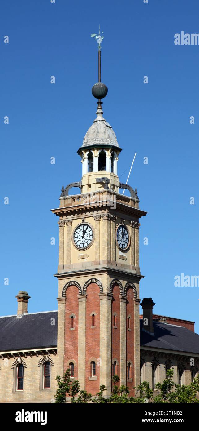 The customs house clock tower. Prominent landmark in Newcastle