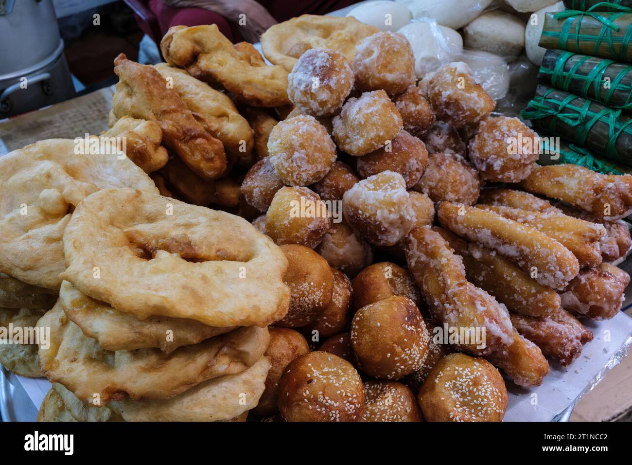 Cat Ba, Vietnam. Breakfast  Bread and Pastries, Early Morning. Stock Photo