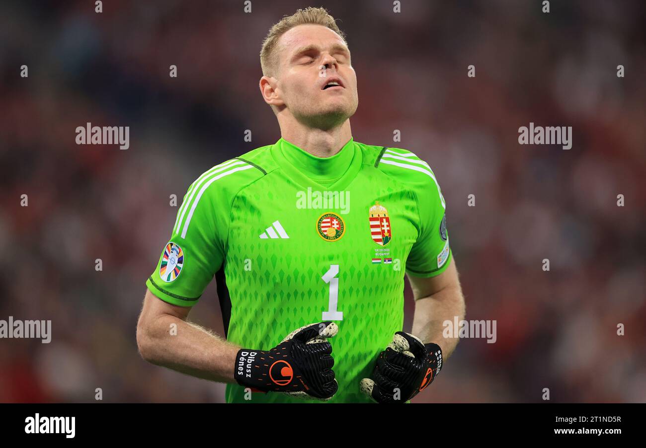 Hungary v Serbia: Group G - UEFA EURO 2024 European Qualifiers BUDAPEST, HUNGARY - OCTOBER 14:  Goalkeeper Denes Dibusz of Hungary in action during the UEFA EURO 2024 European qualifier match between Hungary and Serbia. Kredit: Gabriella Barbara, Alamy Credit: Gabriella Barbara/Alamy Live News Stock Photo