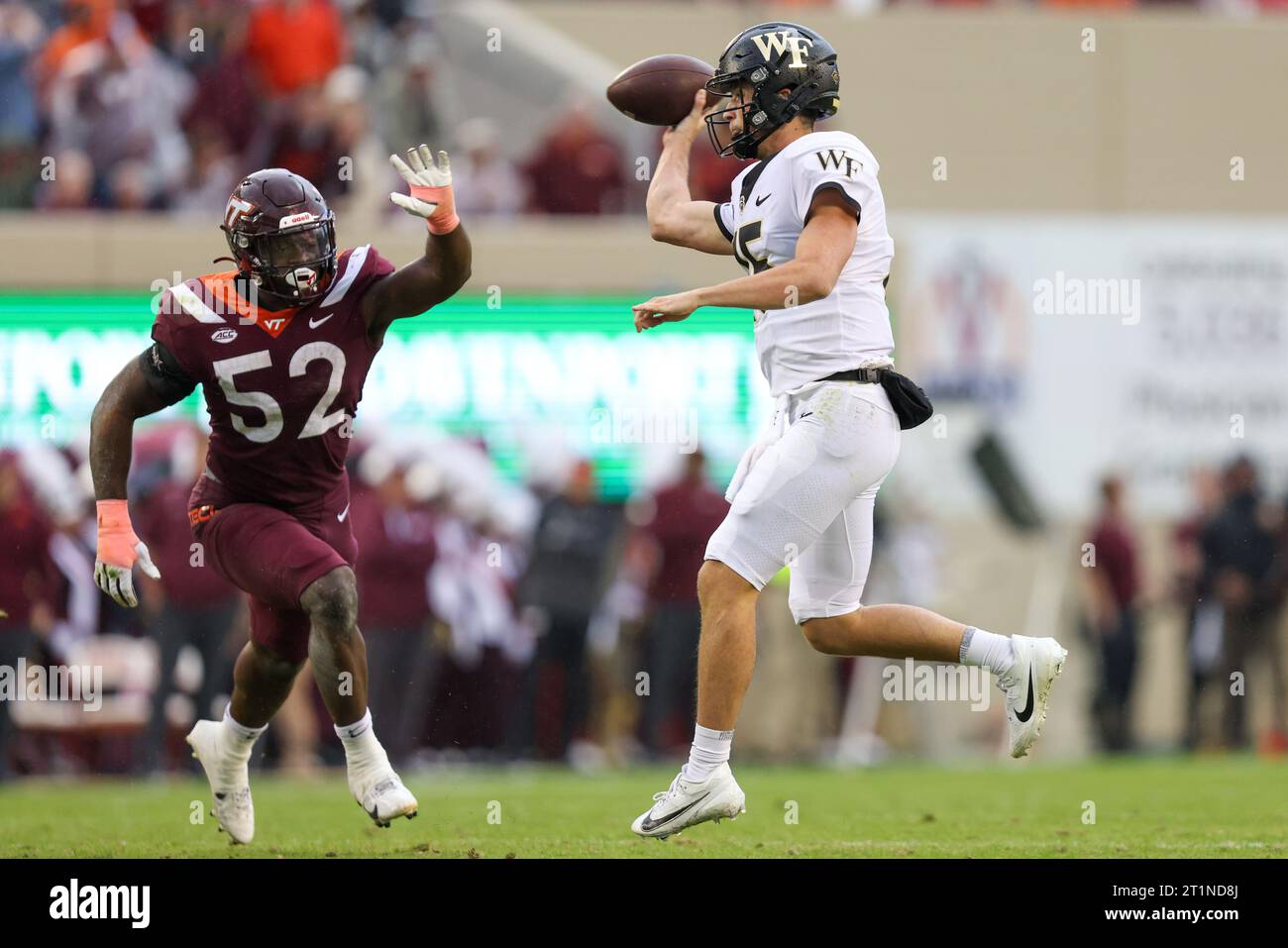 Blacksburg, Virginia, USA. 14th Oct, 2023. Wake Forest Demon Deacons